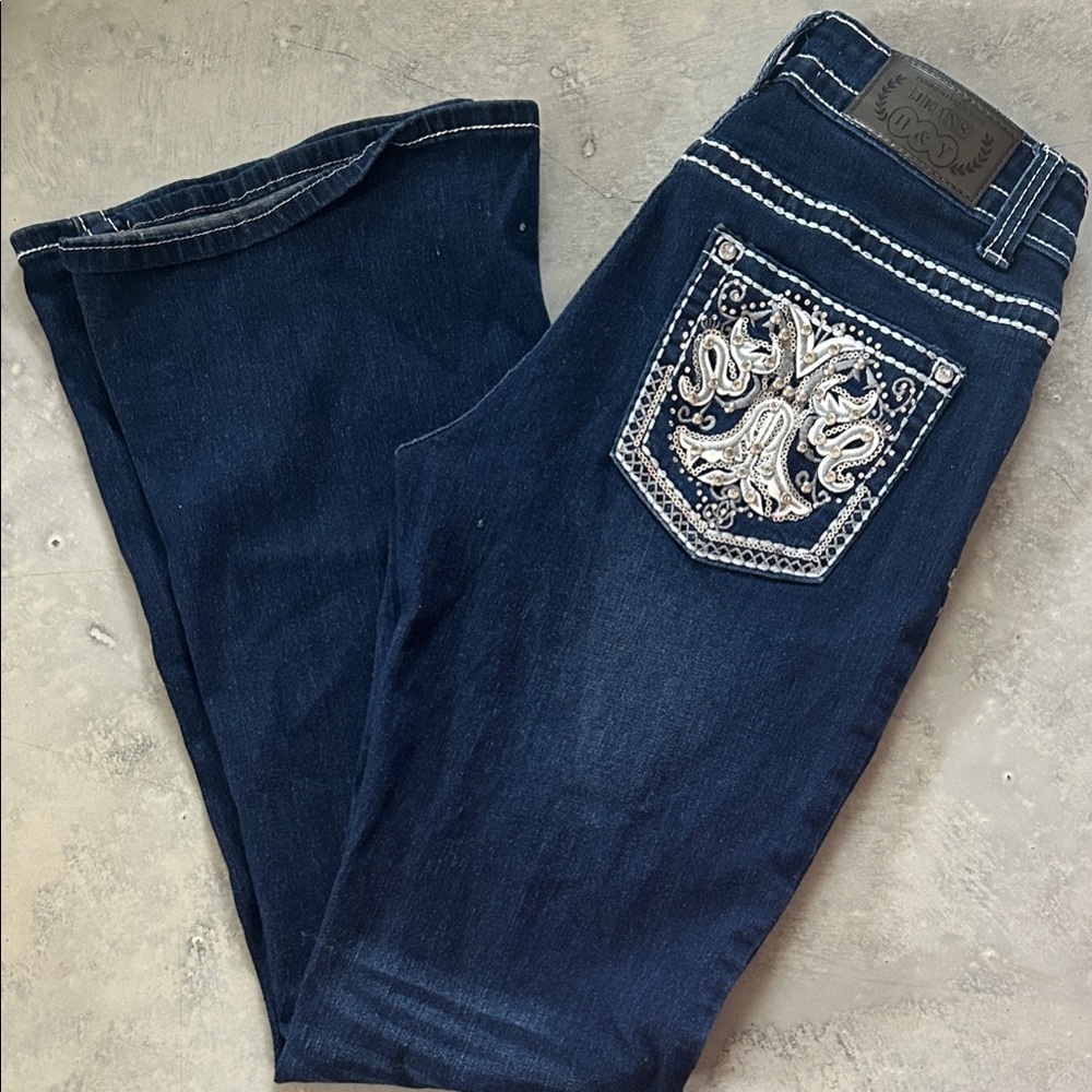 ‼️SOLD Embellished Dark Blue Jeans